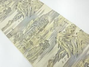 アンティーク 人物風景模様織出し袋帯(材料)